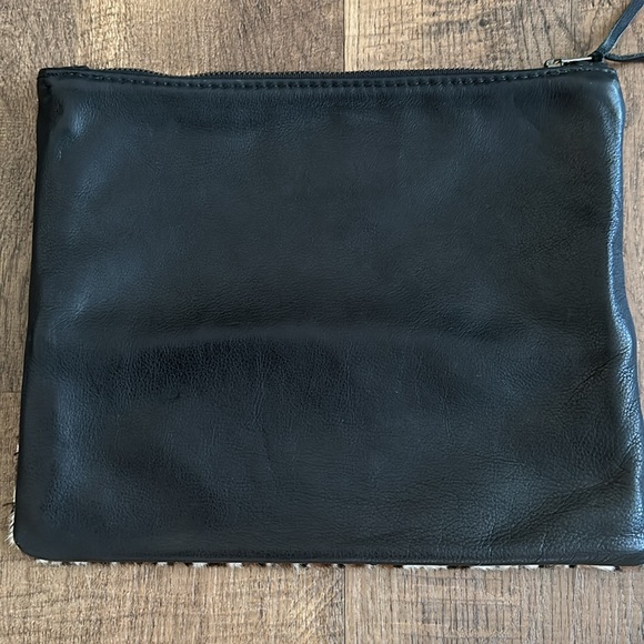 Totem leopard printed calf hair clutch with leather trim YKK - Picture 5 of 11